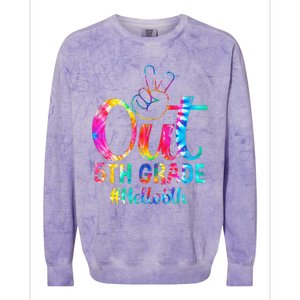 Peace Out 5th Grade Hello 6th Grade Back To School Tie Dye Colorblast Crewneck Sweatshirt