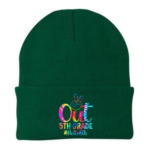 Peace Out 5th Grade Hello 6th Grade Back To School Tie Dye Knit Cap Winter Beanie