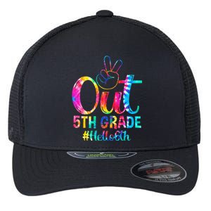 Peace Out 5th Grade Hello 6th Grade Back To School Tie Dye Flexfit Unipanel Trucker Cap