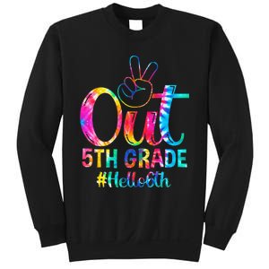 Peace Out 5th Grade Hello 6th Grade Back To School Tie Dye Sweatshirt