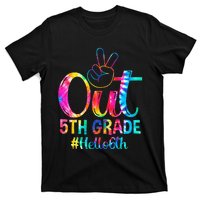 Peace Out 5th Grade Hello 6th Grade Back To School Tie Dye T-Shirt