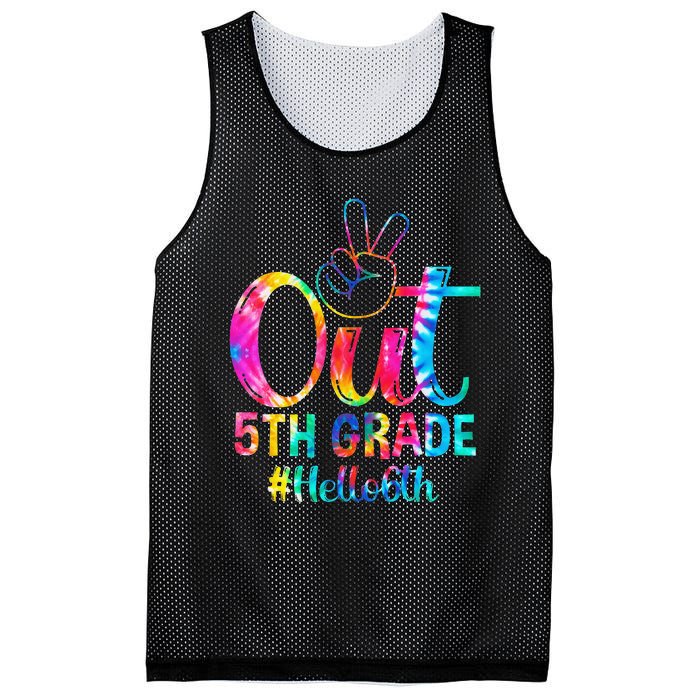 Peace Out 5th Grade Hello 6th Grade Back To School Tie Dye Mesh Reversible Basketball Jersey Tank