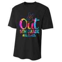 Peace Out 5th Grade Hello 6th Grade Back To School Tie Dye Performance Sprint T-Shirt