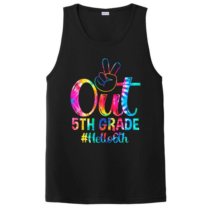 Peace Out 5th Grade Hello 6th Grade Back To School Tie Dye PosiCharge Competitor Tank