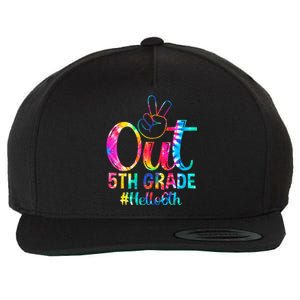 Peace Out 5th Grade Hello 6th Grade Back To School Tie Dye Wool Snapback Cap