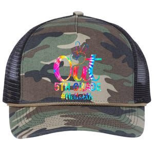 Peace Out 5th Grade Hello 6th Grade Back To School Tie Dye Retro Rope Trucker Hat Cap