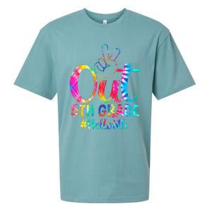 Peace Out 5th Grade Hello 6th Grade Back To School Tie Dye Sueded Cloud Jersey T-Shirt