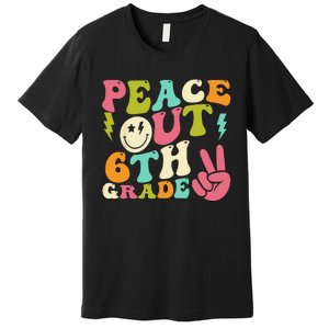 Peace Out 6th Grade Groovy Graduation Last Day of School Premium T-Shirt