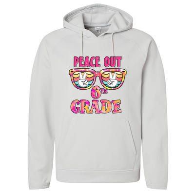 Peace Out 6th Sixth Grade Graduation Last Day Of School Gift Performance Fleece Hoodie