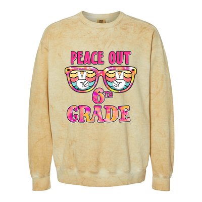 Peace Out 6th Sixth Grade Graduation Last Day Of School Gift Colorblast Crewneck Sweatshirt