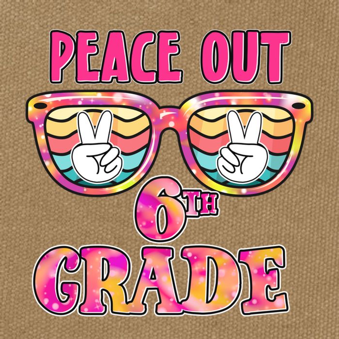 Peace Out 6th Sixth Grade Graduation Last Day Of School Gift Cotton Canvas Backpack