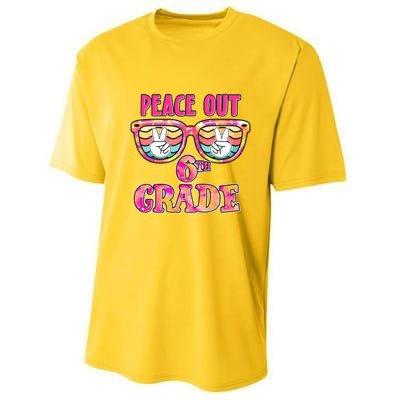 Peace Out 6th Sixth Grade Graduation Last Day Of School Gift Performance Sprint T-Shirt