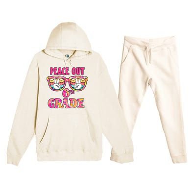 Peace Out 6th Sixth Grade Graduation Last Day Of School Gift Premium Hooded Sweatsuit Set