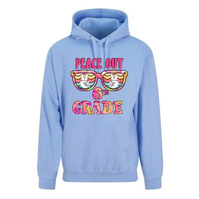 Peace Out 6th Sixth Grade Graduation Last Day Of School Gift Unisex Surf Hoodie