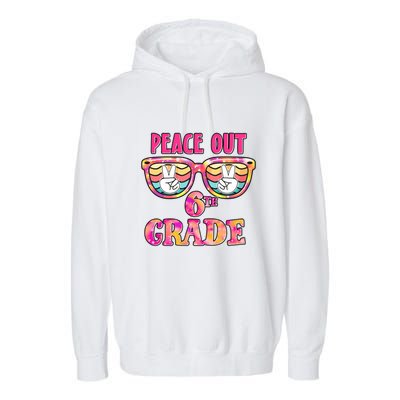 Peace Out 6th Sixth Grade Graduation Last Day Of School Gift Garment-Dyed Fleece Hoodie