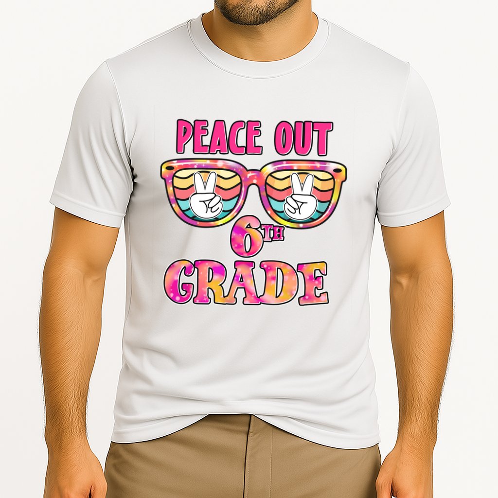 Peace Out 6th Sixth Grade Graduation Last Day Of School Gift Cooling Performance Crew T-Shirt