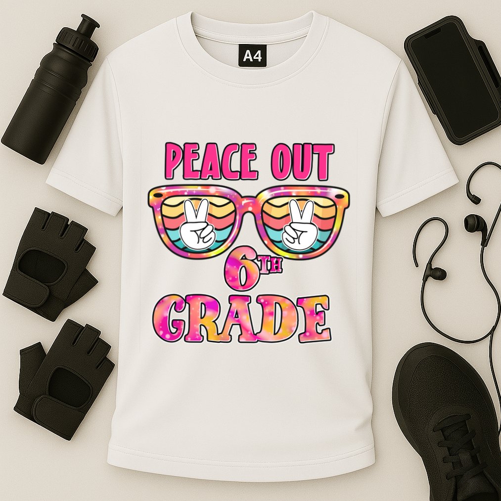 Peace Out 6th Sixth Grade Graduation Last Day Of School Gift Cooling Performance Crew T-Shirt