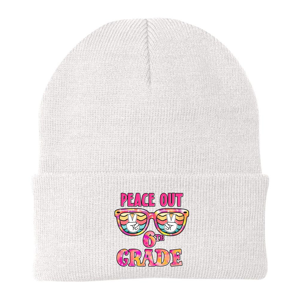 Peace Out 6th Sixth Grade Graduation Last Day Of School Gift Beanie