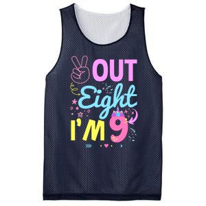 Peace Out 8 IM 9 Years Old 9th Happy Birthday For Boy Girl Mesh Reversible Basketball Jersey Tank