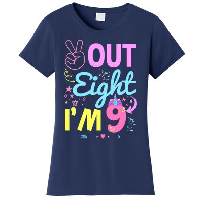 Peace Out 8 IM 9 Years Old 9th Happy Birthday For Boy Girl Women's T-Shirt