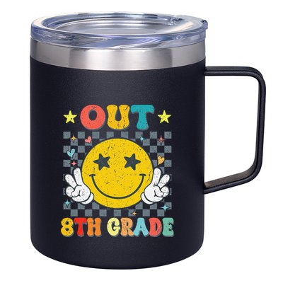 Peace Out 8th Grade Graduate Graduation Last Day Of School 12oz Stainless Steel Coffee Mug