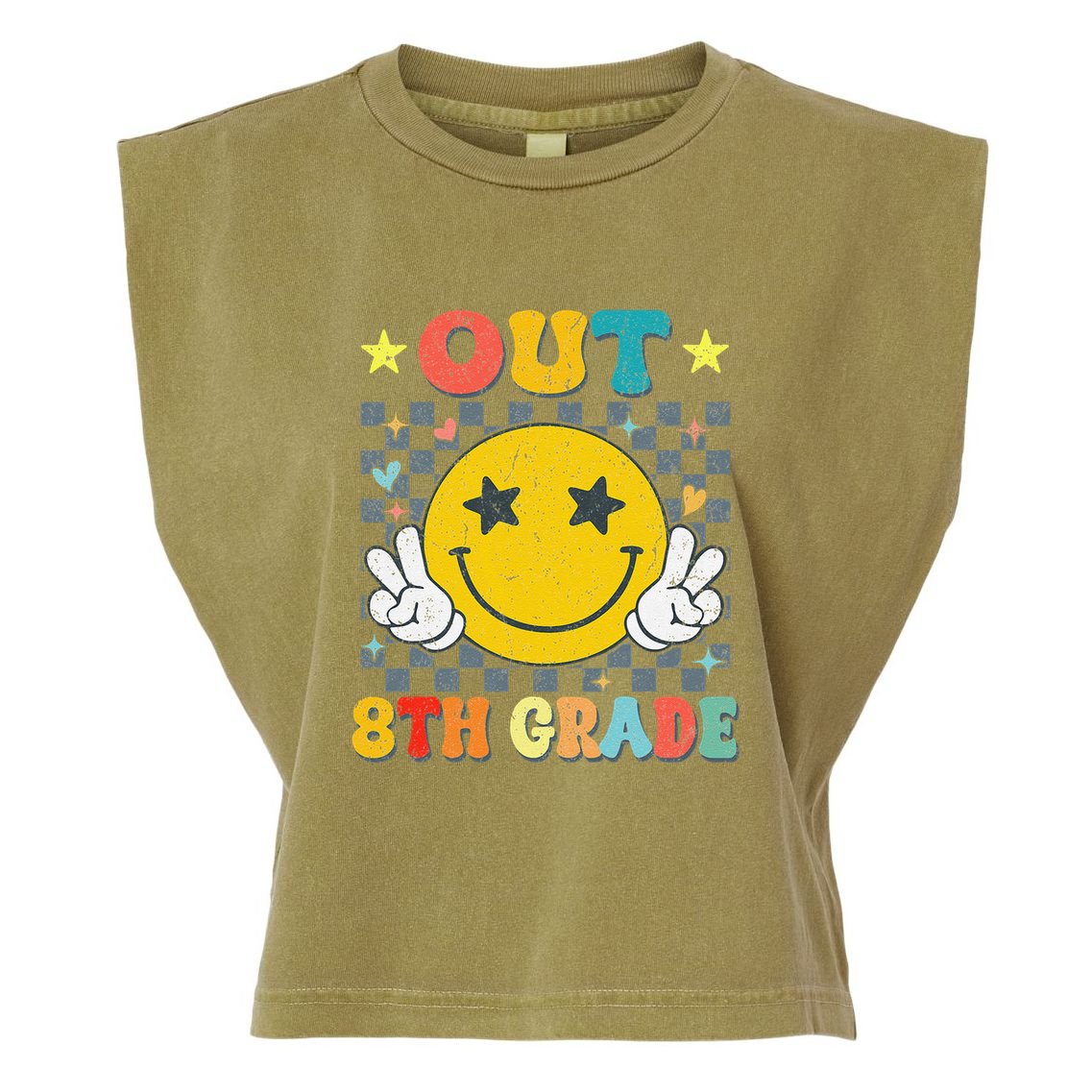 Peace Out 8th Grade Graduate Graduation Last Day Of School Garment-Dyed Women's Muscle Tee