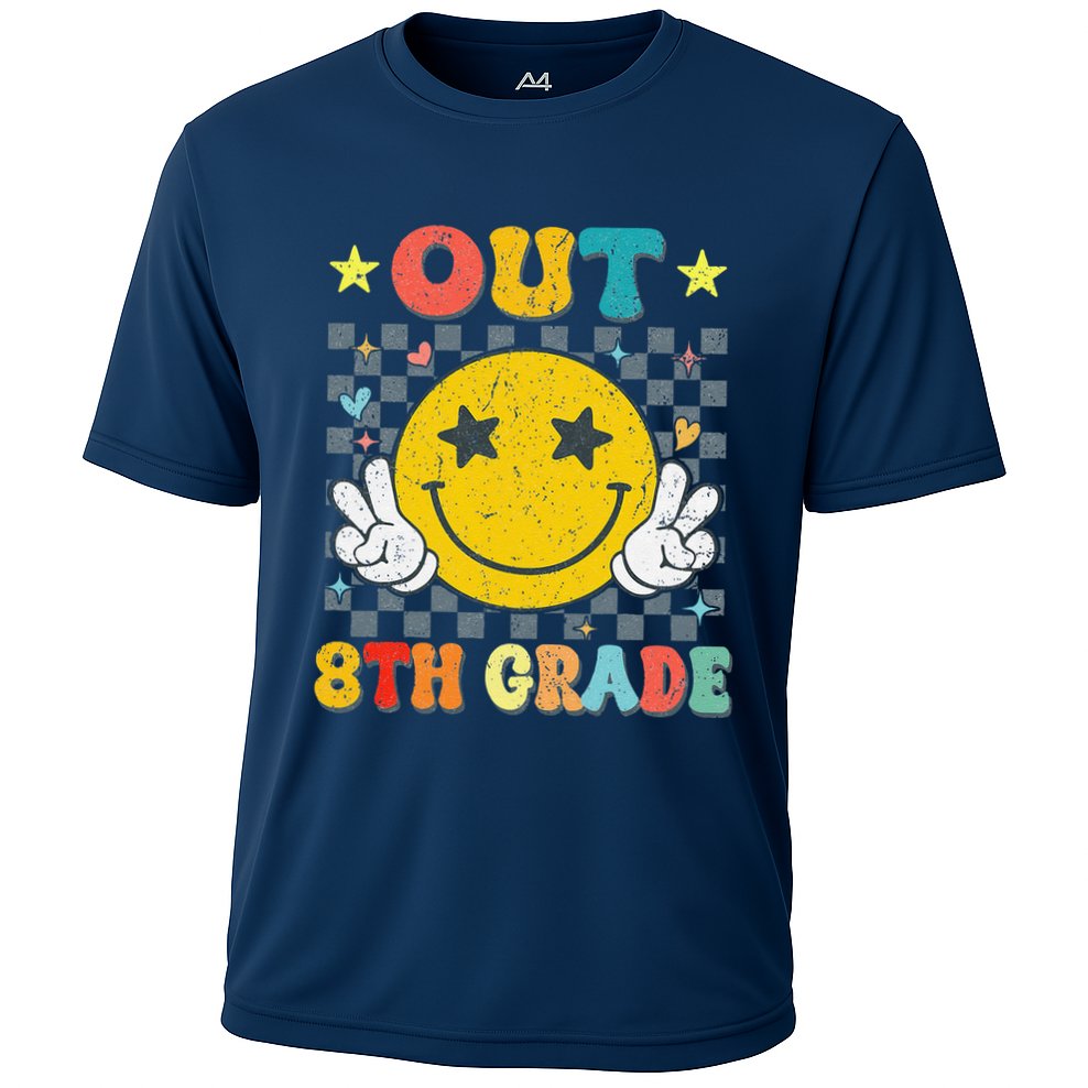Peace Out 8th Grade Graduate Graduation Last Day Of School Cooling Performance Crew T-Shirt