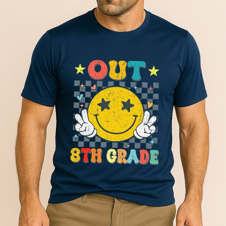 Peace Out 8th Grade Graduate Graduation Last Day Of School Cooling Performance Crew T-Shirt