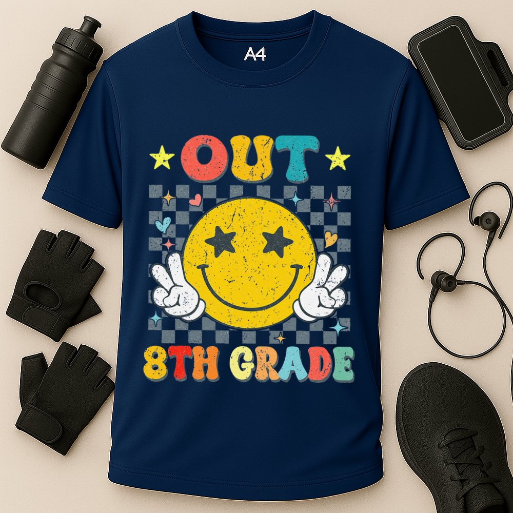 Peace Out 8th Grade Graduate Graduation Last Day Of School Cooling Performance Crew T-Shirt