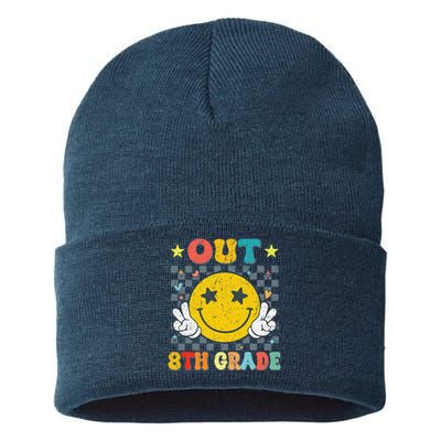 Peace Out 8th Grade Graduate Graduation Last Day Of School Sustainable Knit Beanie