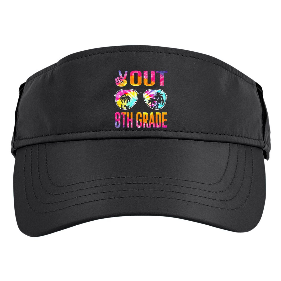 Peace Out 8th Grade Tie Dye Graduation Last Day Of School Adult Drive Performance Visor