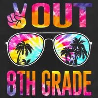 Peace Out 8th Grade Tie Dye Graduation Last Day Of School Adult Drive Performance Visor