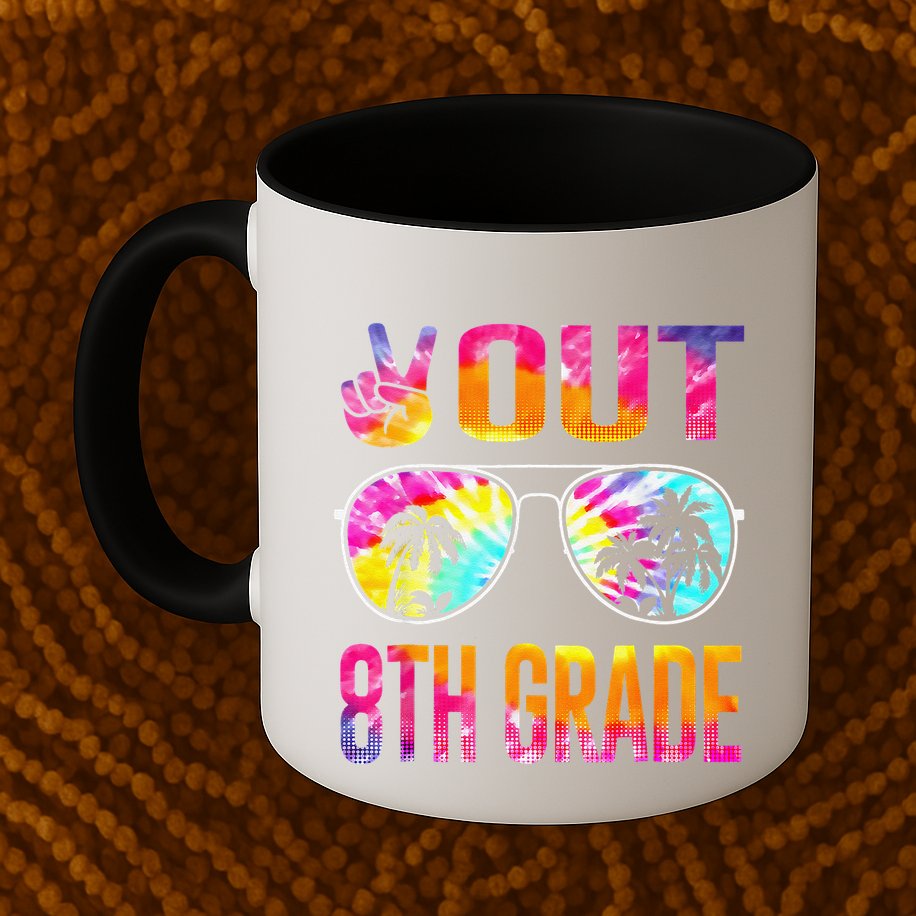 Peace Out 8th Grade Tie Dye Graduation Last Day Of School Mug