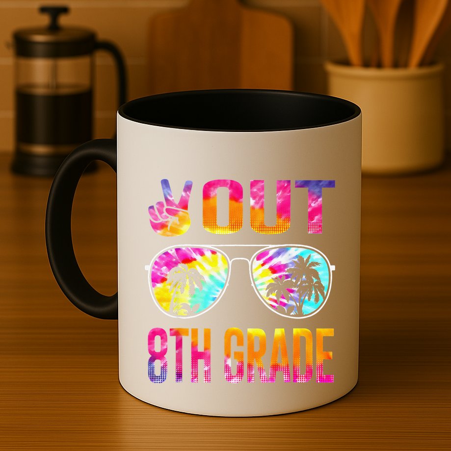 Peace Out 8th Grade Tie Dye Graduation Last Day Of School Mug