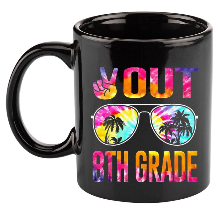 Peace Out 8th Grade Tie Dye Graduation Last Day Of School 11oz C Handle Ceramic Mug