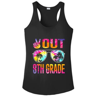 Peace Out 8th Grade Tie Dye Graduation Last Day Of School Ladies PosiCharge Competitor Racerback Tank