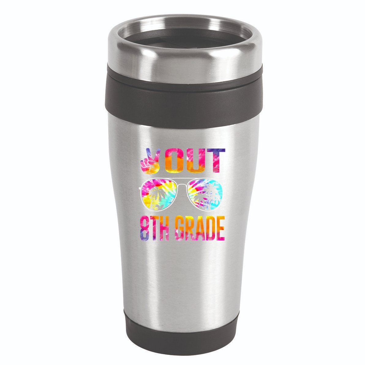 Peace Out 8th Grade Tie Dye Graduation Last Day Of School 16oz Travel Tumbler