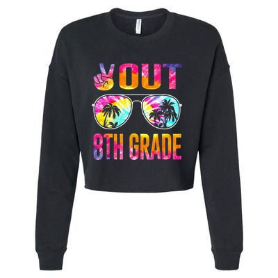 Peace Out 8th Grade Tie Dye Graduation Last Day Of School Cropped Pullover Crew
