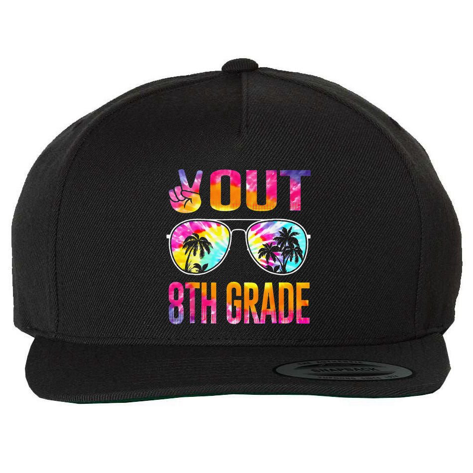 Peace Out 8th Grade Tie Dye Graduation Last Day Of School Wool Snapback Cap