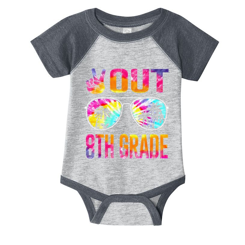 Peace Out 8th Grade Tie Dye Graduation Last Day Of School Infant Baby Jersey Bodysuit