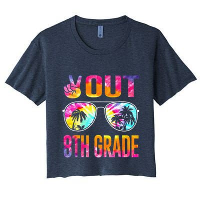 Peace Out 8th Grade Tie Dye Graduation Last Day Of School Crop Top