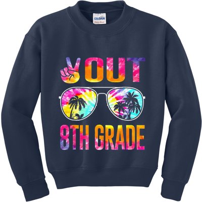 Peace Out 8th Grade Tie Dye Graduation Last Day Of School Kids Sweatshirt
