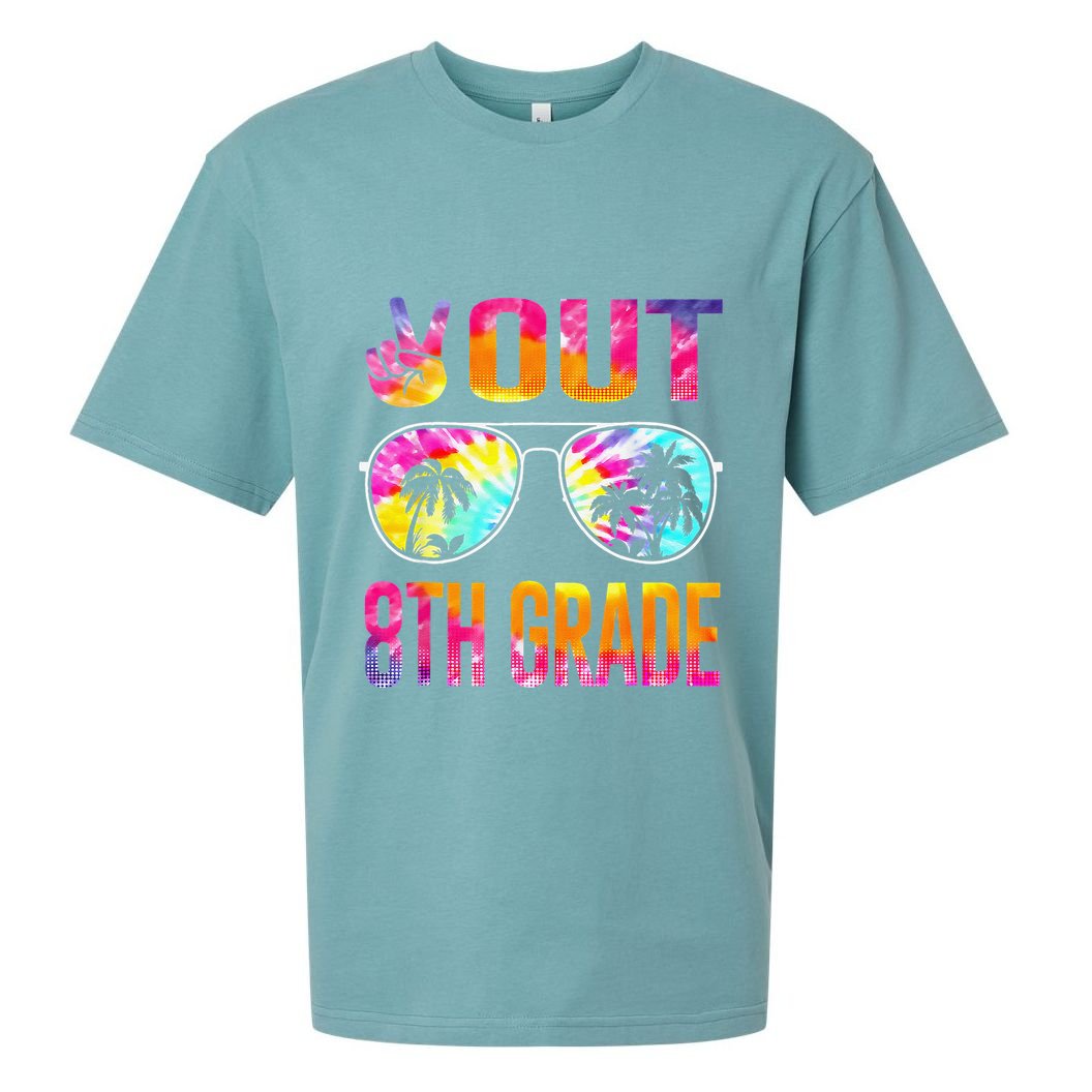 Peace Out 8th Grade Tie Dye Graduation Last Day Of School Sueded Cloud Jersey T-Shirt