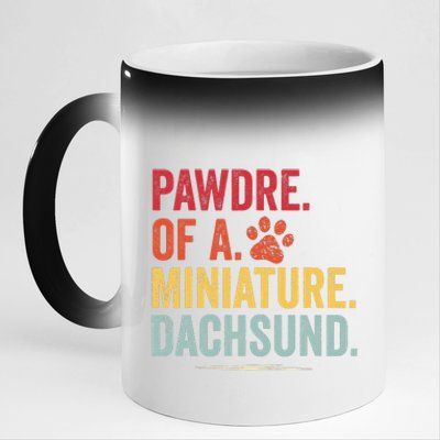 Pawdre of a Miniature Dachsund Dog Lover Apparel 11oz Black Color Changing Mug