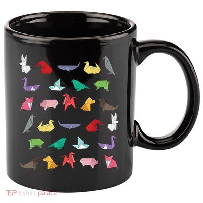 Paper Origami Animals Gifts for Origami Lovers Japanese Art 11oz C Handle Ceramic Mug