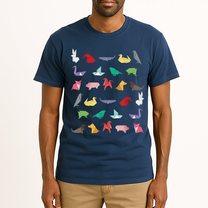 Paper Origami Animals Gifts for Origami Lovers Japanese Art Tall T-Shirt
