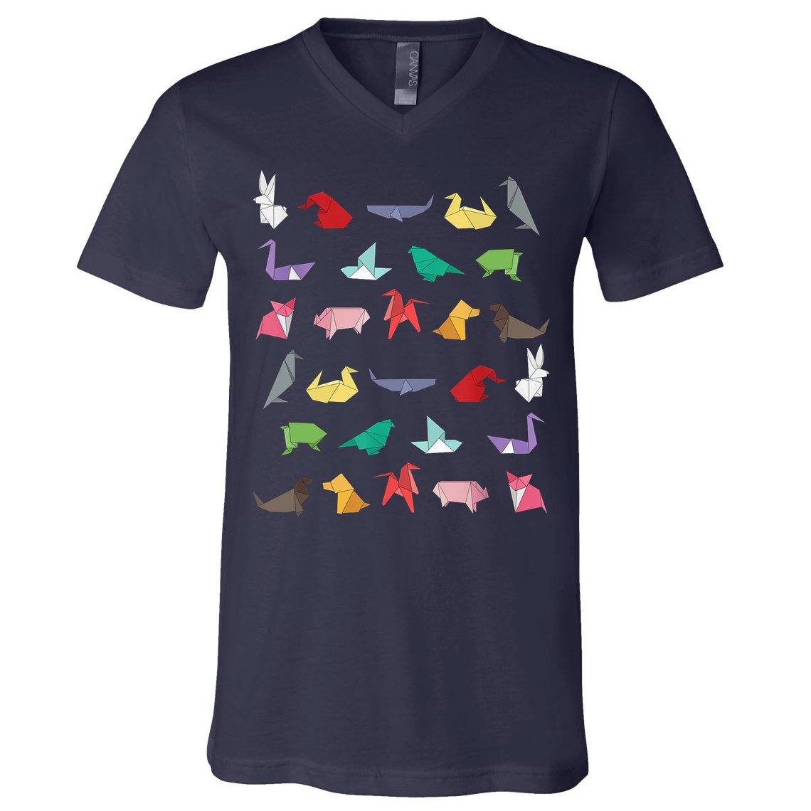 Paper Origami Animals Gifts for Origami Lovers Japanese Art V-Neck T-Shirt