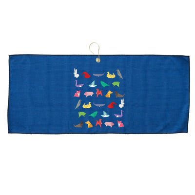 Paper Origami Animals Gifts for Origami Lovers Japanese Art Large Microfiber Waffle Golf Towel