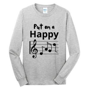 Put On A Happy Face Musical Notes Funny Tall Long Sleeve T-Shirt