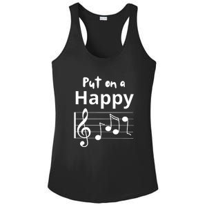 Put On A Happy Face Musical Notes Funny Ladies PosiCharge Competitor Racerback Tank